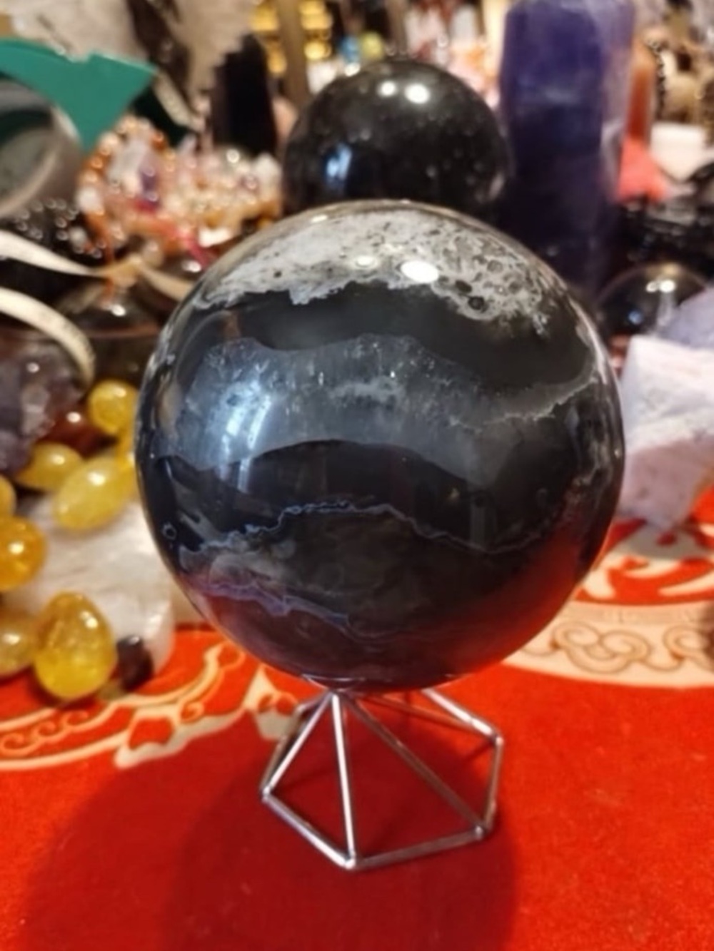 Volcano agate sphere - Picture 11 of 12